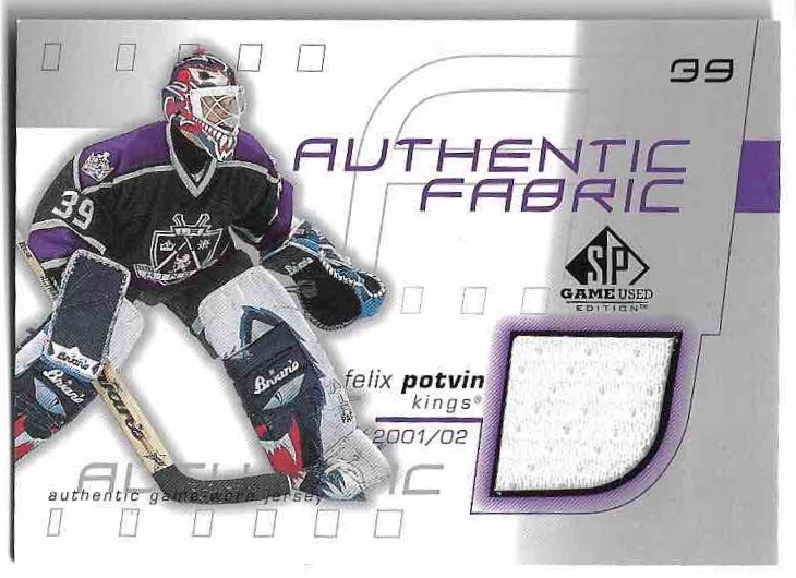 Jersey Authentic Fabrics FELIX POTVIN 01-02 UD SP Game Used Edition