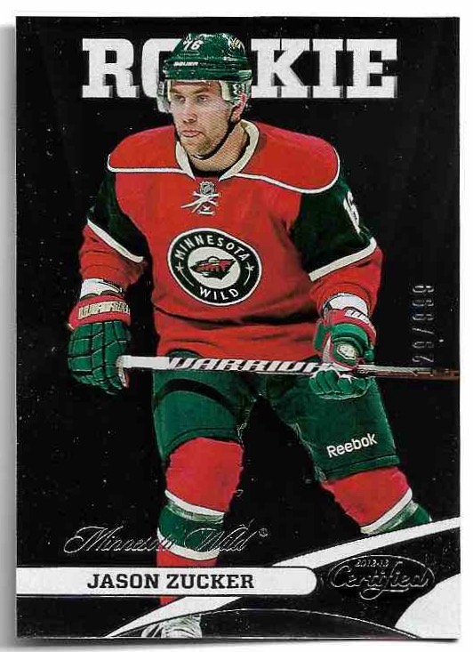 Rookie JASON ZUCKER 12-13 Panini Certified Hockey /999