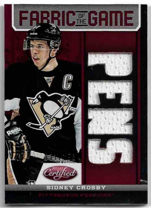 Jersey Mirror Red Jersey Team Diecut Fabric of the Game SIDNEY CROSBY 12-13 Panini Certified Hockey /150