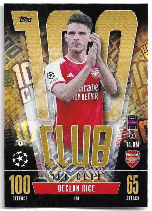 100 Club DECLAN RICE 23-24 Match Attax Extra UCL