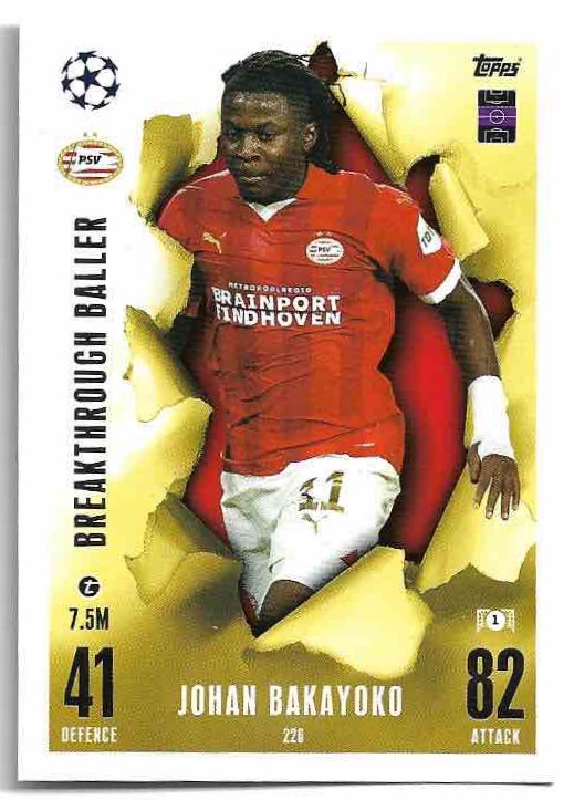 Breakthrough Baller JOHAN BAKAYOKO 23-24 Match Attax Extra UCL