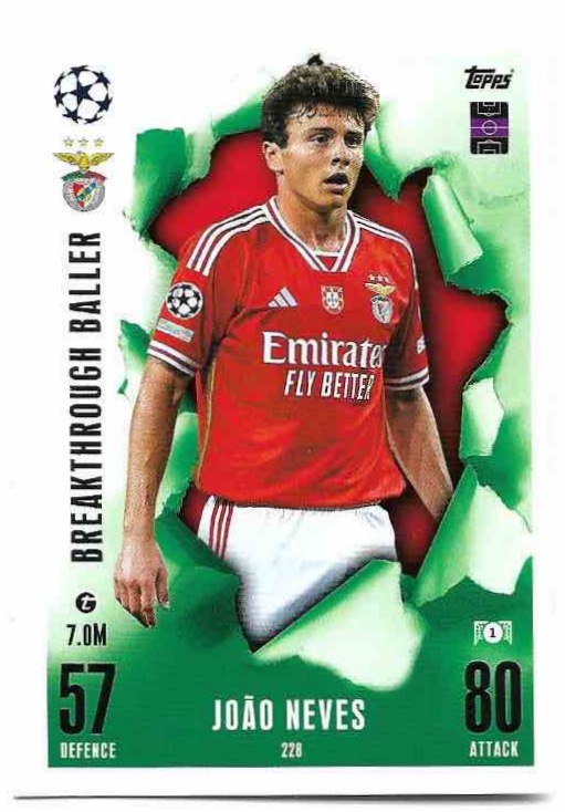 Breakthrough Baller JOAO NEVES 23-24 Match Attax Extra UCL