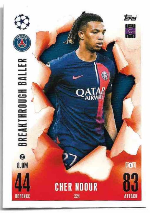 Breakthrough Baller CHER NDOUR 23-24 Match Attax Extra UCL