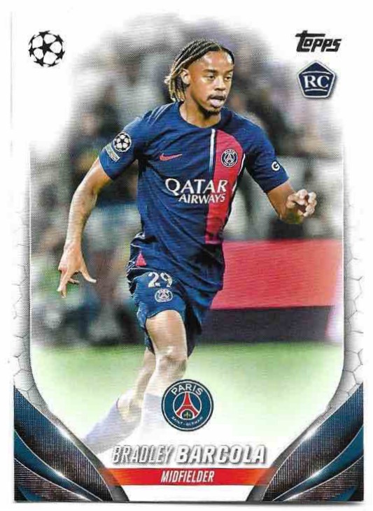 Rookie BRADLEY BARCOLA 23-24 Topps UEFA Club Competitions