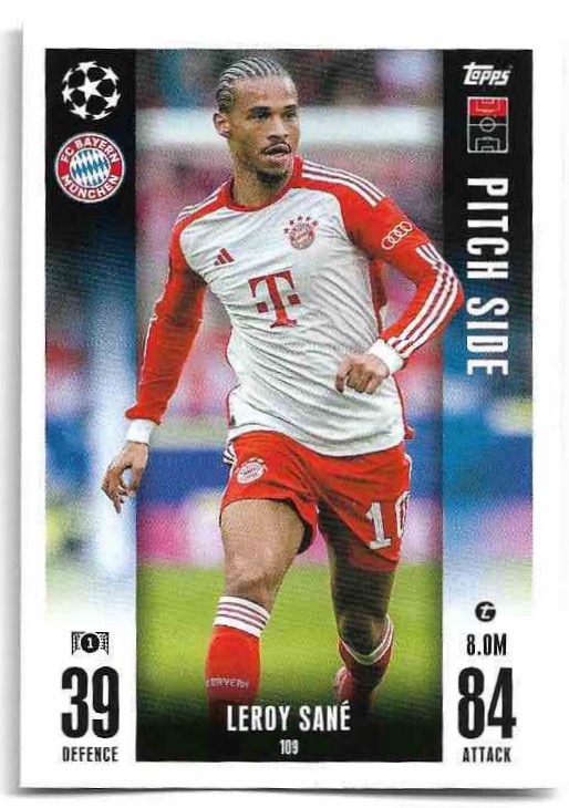 Pitch Side LEROY SANE 23-24 Match Attax Extra UCL