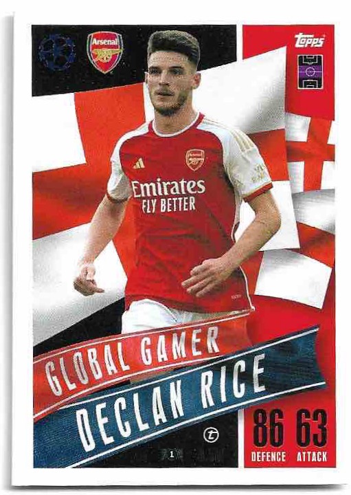 Global Gamer DECLAN RICE 23-24 Match Attax Extra UCL