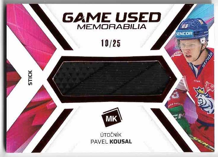 Stick Red Game Used Memorabilia PAVEL KOUSAL 2023 MK Národní tým /25