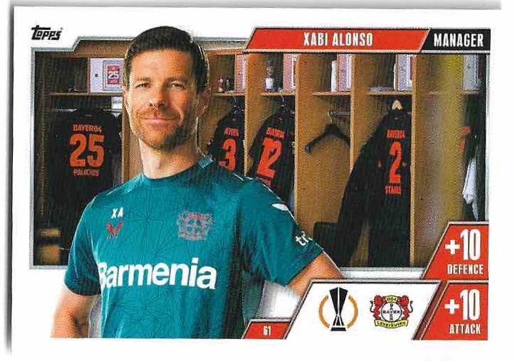 Manager XABI ALONSO 23-24 Match Attax Extra UCL