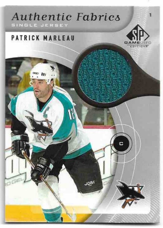 Jersey Authentic Fabrics PATRICK MARLEAU 05-06 UD SP Game Used