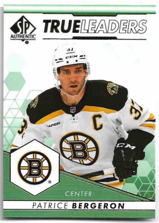 Green True Leaders PATRICE BERGERON 22-23 UD SP Authentic