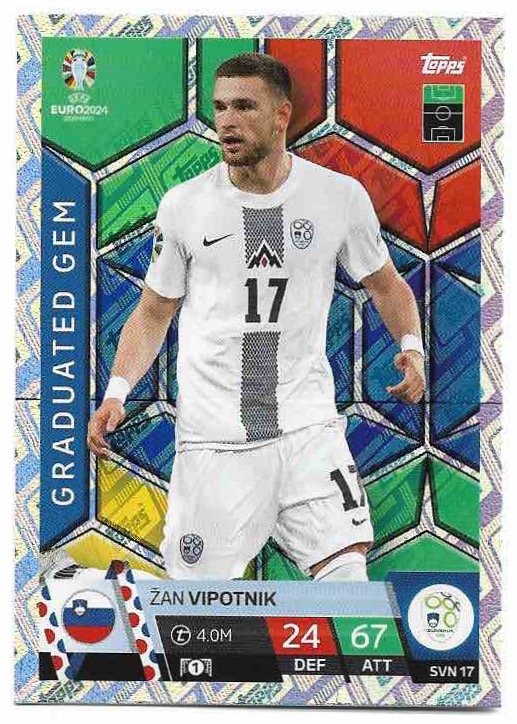 Holographic Graduated Gem ZAN VIPOTNIK 2024 EURO Match Attax