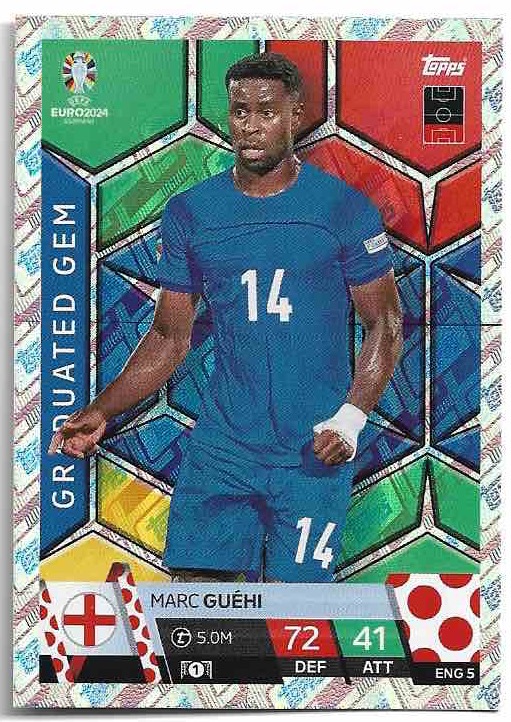 Holographic Graduated Gem MARC GUEHI 2024 EURO Match Attax