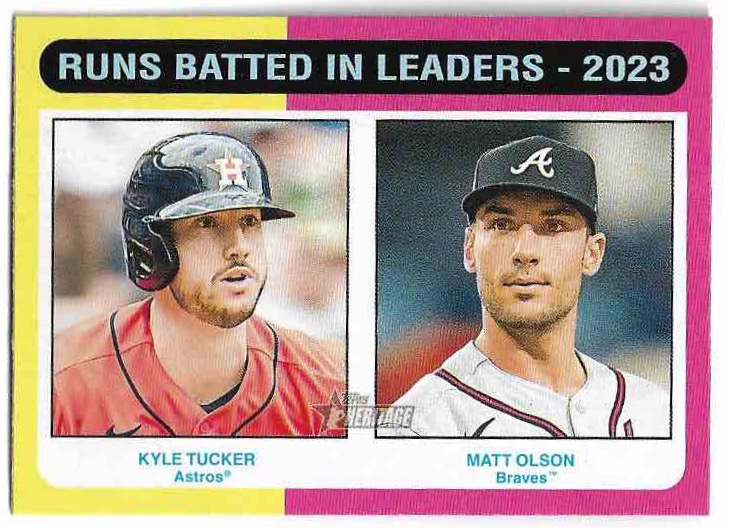 Runs Batted in Leaders KYLE TUCKER/MATT OLSON 2024 Topps Heritage Baseball