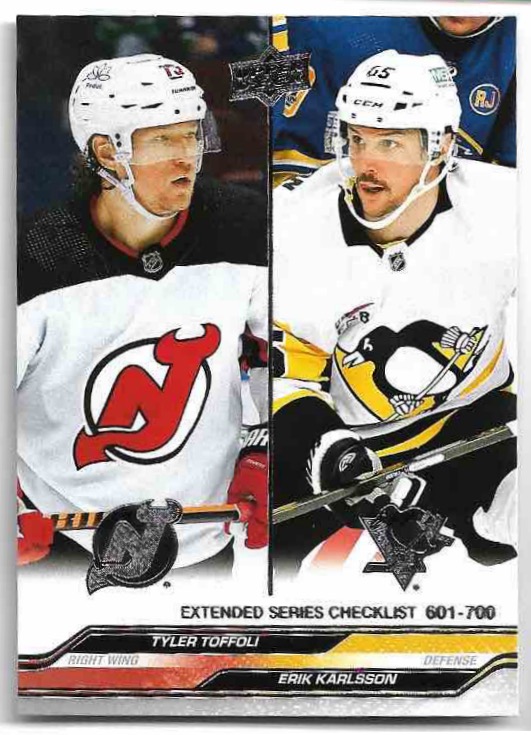 Checklist TYLER TOFFOLI/ERIK KARLSSON 23-24 UD Extended Series