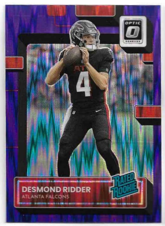 Purple Shock Rated Rookie DESMOND RIDDER 2022 Panini Donruss Optic Football