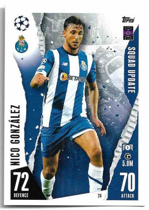 Squad Update NICO GONZALEZ 23-24 Match Attax Extra UCL