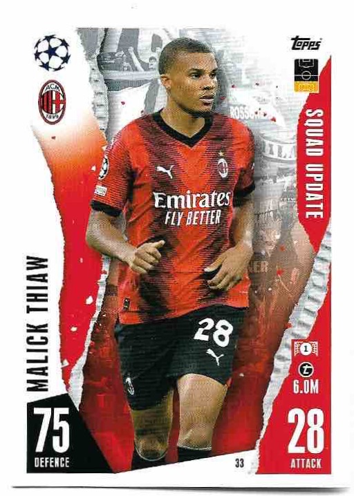 Squad Update MALICK THIAW 23-24 Match Attax Extra UCL