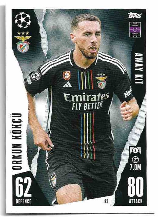 Away Kit ORKUN KOKCU 23-24 Match Attax Extra UCL