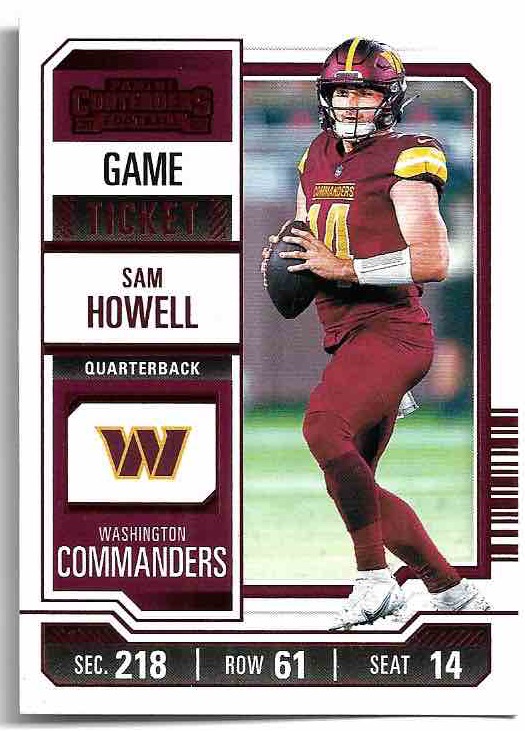 Red Game Ticket SAM HOWELL 2023 Panini Contenders Football