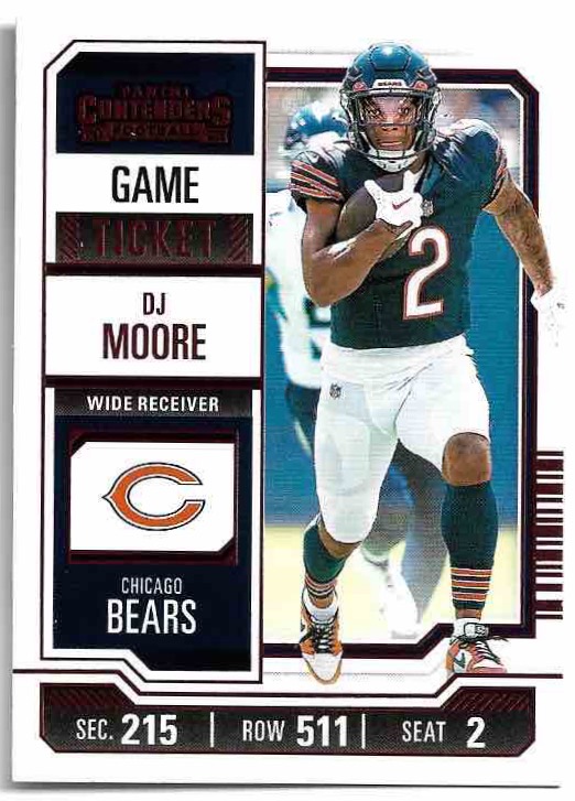 Red Game Ticket DJ MOORE 2023 Panini Contenders Football