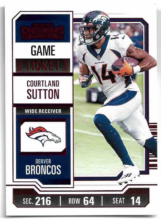 Red Game Ticket COURTLAND SUTTON 2023 Panini Contenders Football