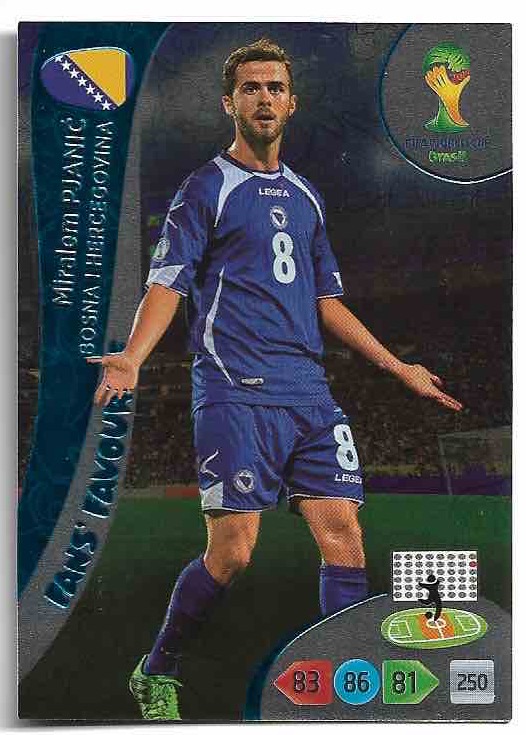 Fans Favourite MIRALEM PJANIC Panini Adrenalyn XL World Cup 2014