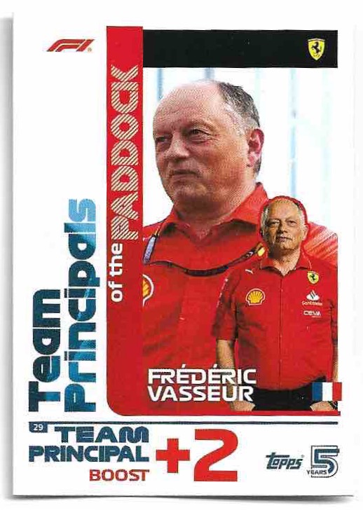 Team Principals FREDERIC VASSEUR 2024 Topps Turbo Attax