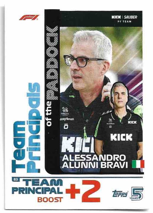 Team Principals ALESSANDRO ALUNNI BRAVI 2024 Topps Turbo Attax