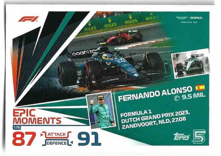 Epic Moments FERNANDO ALONSO 2024 Topps Turbo Attax