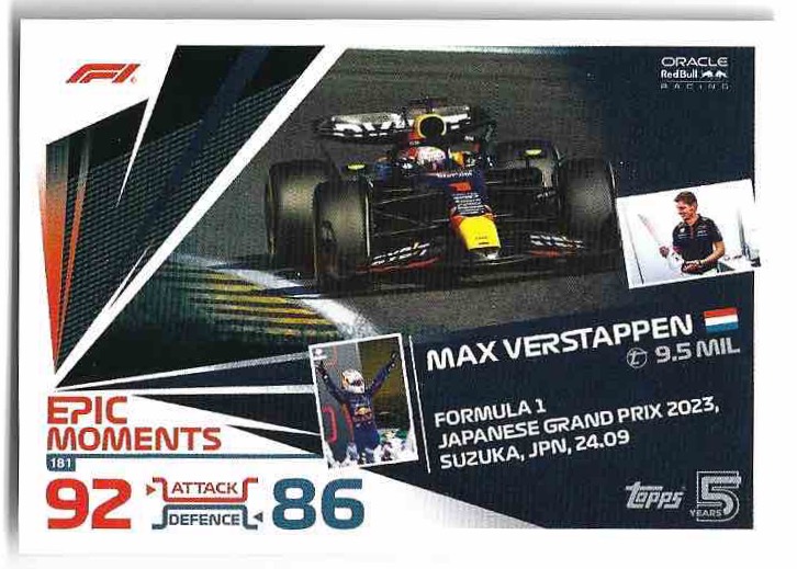 Epic Moments MAX VERSTAPPEN 2024 Topps Turbo Attax