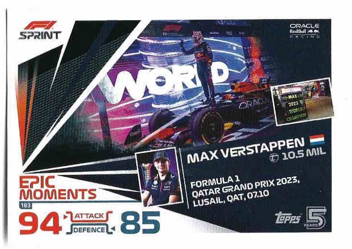 Epic Moments MAX VERSTAPPEN 2024 Topps Turbo Attax