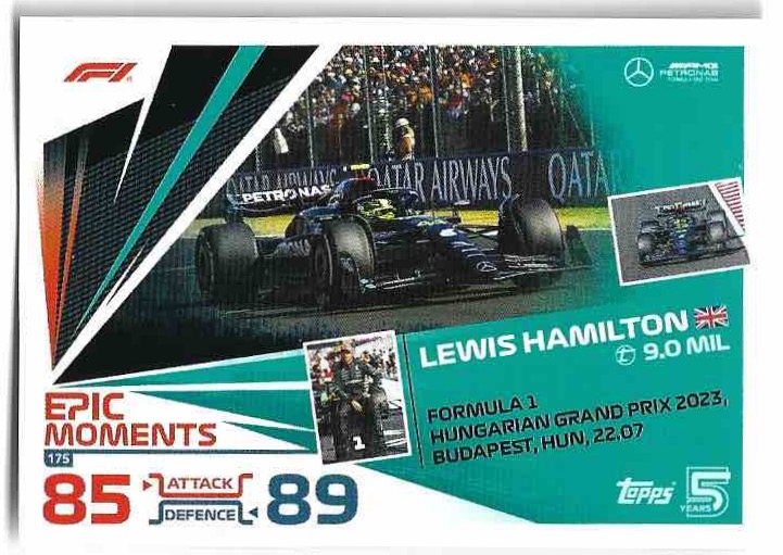 Epic Moments LEWIS HAMILTON 2024 Topps Turbo Attax