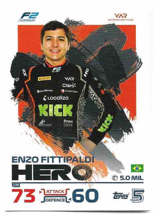 Hero ENZO FITTIPALDI 2024 Topps Turbo Attax