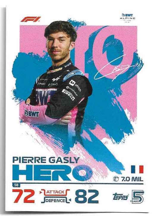 Hero PIERRE GASLY 2024 Topps Turbo Attax