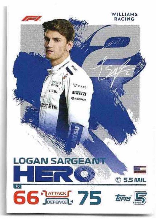 Hero LOGAN SARGEANT 2024 Topps Turbo Attax