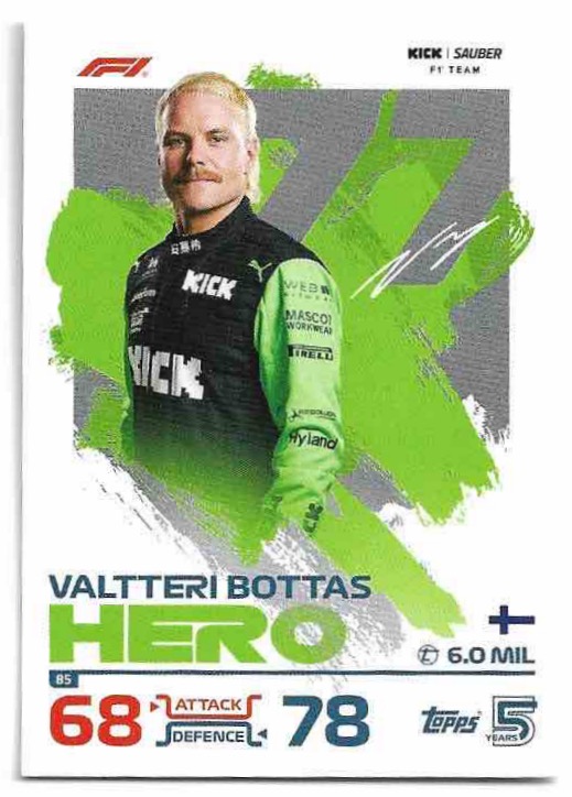 Hero VALTTERI BOTTAS 2024 Topps Turbo Attax