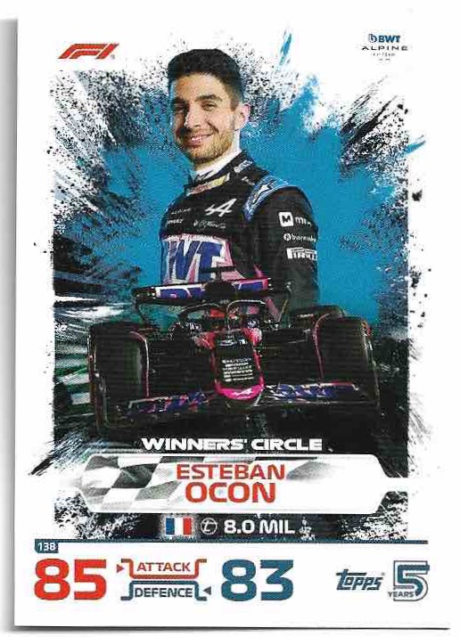 Winners Circle ESTEBAN OCON 2024 Topps Turbo Attax