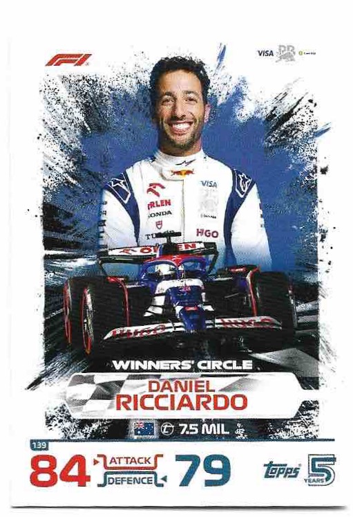 Winners Circle DANIEL RICCIARDO 2024 Topps Turbo Attax