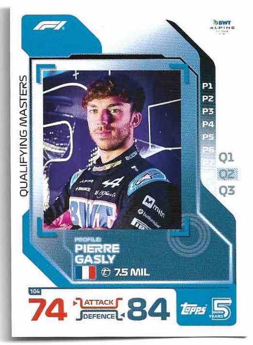 Qualifying Masters PIERRE GASLY 2024 Topps Turbo Attax