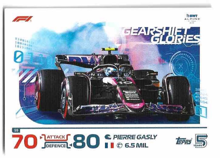 Gearshift Glories PIERRE GASLY 2024 Topps Turbo Attax