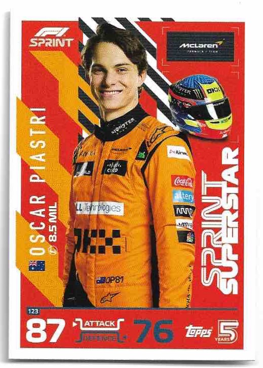 Super Sprint OSCAR PIASTRI 2024 Topps Turbo Attax