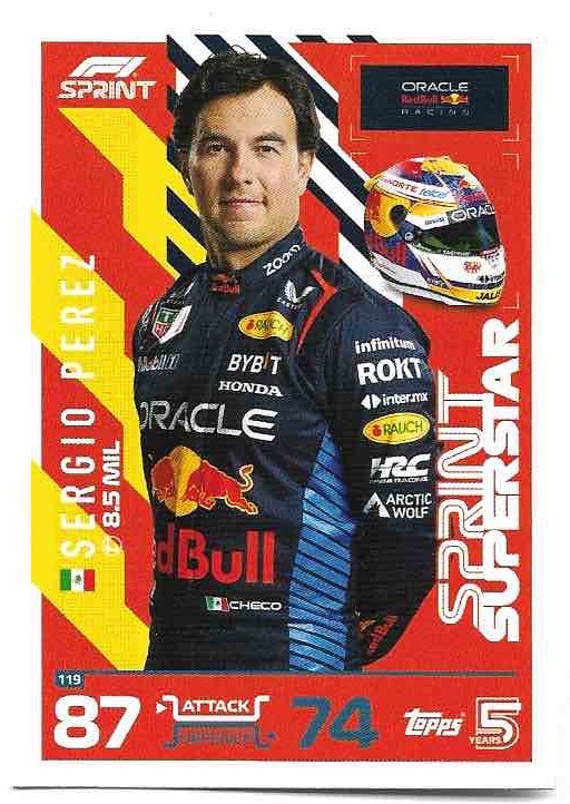 Super Sprint SERGIO PEREZ 2024 Topps Turbo Attax