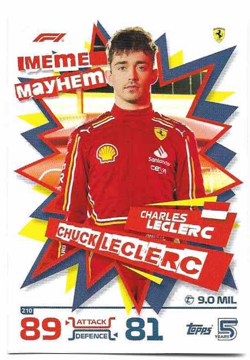 Meme Mayhem CHARLES LECLERC 2024 Topps Turbo Attax