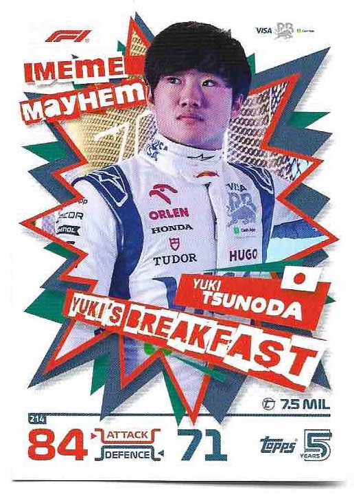 Meme Mayhem YUKI TSUNODA 2024 Topps Turbo Attax