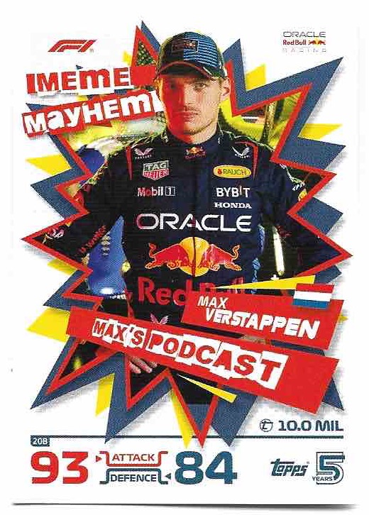 Meme Mayhem MAX VERTAPPEN 2024 Topps Turbo Attax