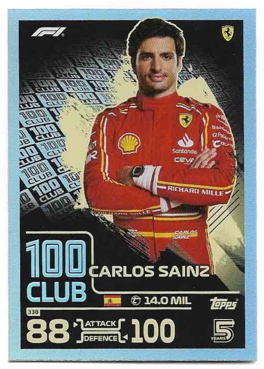 100 Club CARLOS SAINZ 2024 Topps Turbo Attax