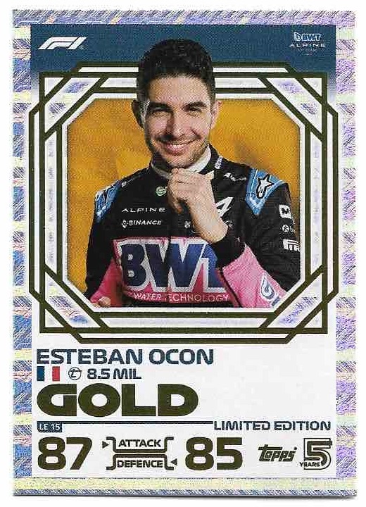 Limited Edition Gold ESTEBAN OCON 2024 Topps Turbo Attax