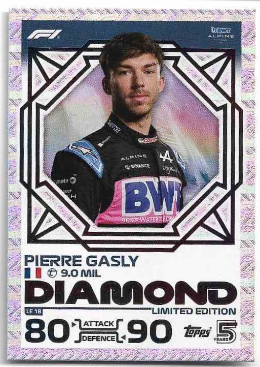 Limited Edition Diamond PIERRE GASLY 2024 Topps Turbo Attax