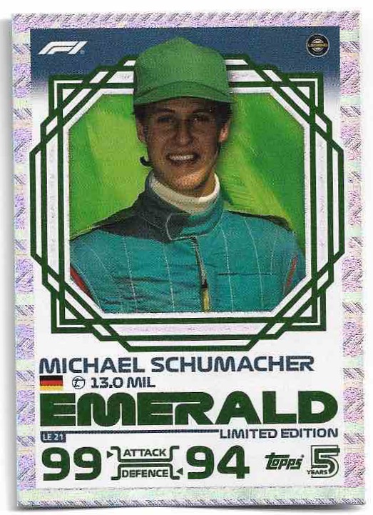 Limited Edition Emerald MICHAEL SCHUMACHER 2024 Topps Turbo Attax