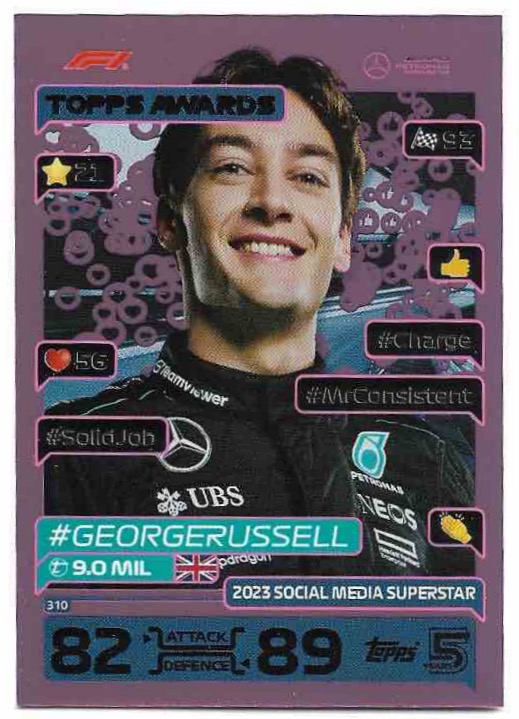 Pink Topps Awards GEORGE RUSSELL 2024 Topps Turbo Attax